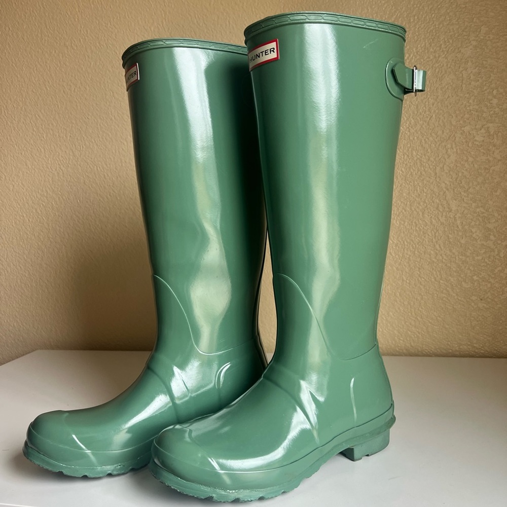 Hunter Boots - Succulent Green Gloss - Used